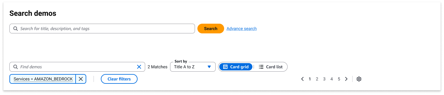 In-search landing page