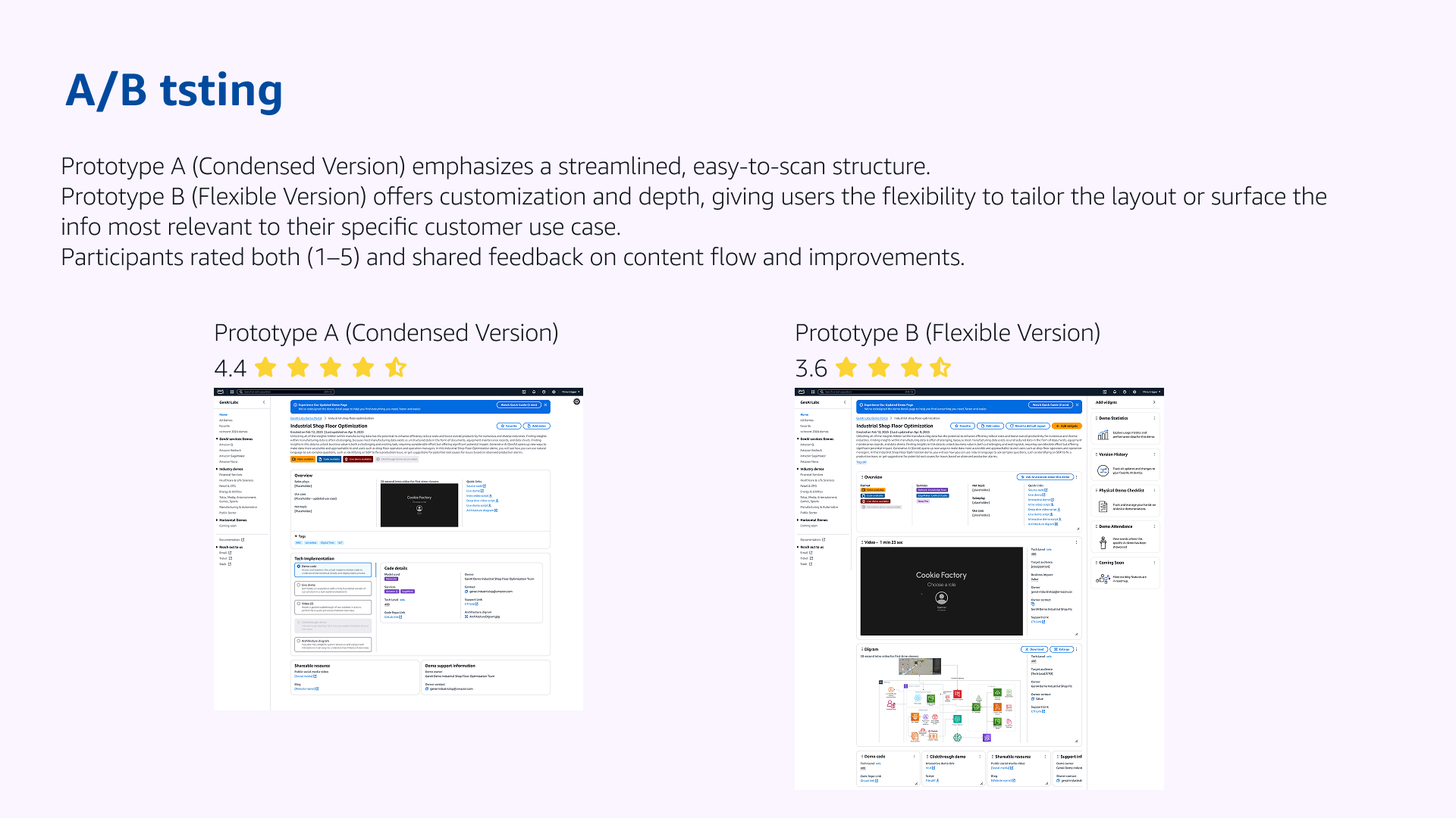 Overall impressions and Widget feedback